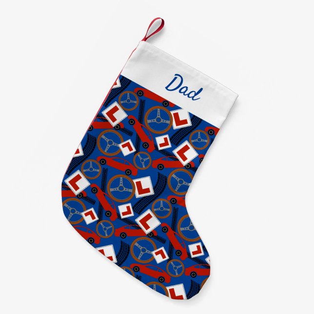 Driving Instructor and Learner Driver Small Christmas Stocking (Front (Hanging))