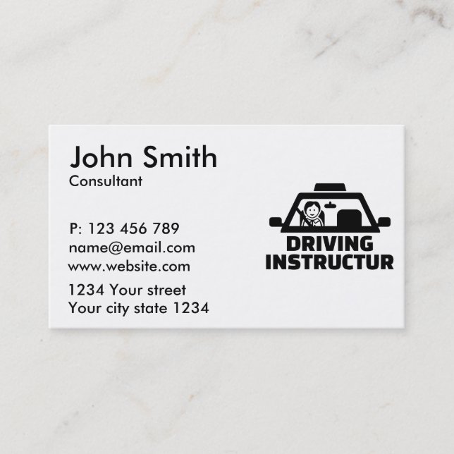 Driving instructor business card (Front)