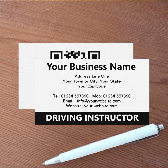 Driving Instructor QR Code Business Card (Creator Uploaded)