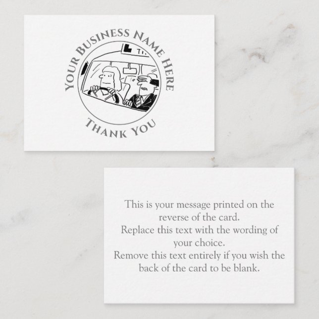 Driving Instructor Thank You Note Card (Front/Back)