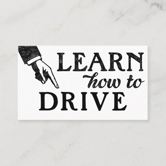 Driving Lessons Business Cards - Cool Vintage (Front)