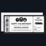 Driving Lessons Voucher Template Gift Certificate<br><div class="desc">Surprise your son or daughter for their 16th,  17th or 18th birthday with a voucher for driving lessons. Personalise this gift certificate template with their name,  age,  the number of lessons and the driving school name or any custom text you'd like to add.</div>