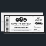 Driving Lessons Voucher Template Gift Certificate<br><div class="desc">Surprise your son or daughter for their 16th,  17th or 18th birthday with a voucher for driving lessons. Personalise this gift certificate template with their name,  age,  the number of lessons and the driving school name or any custom text you'd like to add.</div>