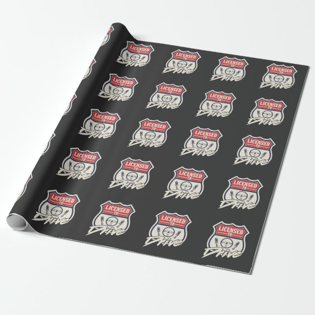 Driving License Exam passed New Driver Wrapping Paper (Unrolled)