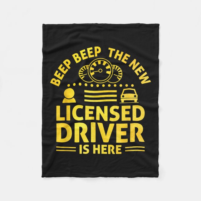 Driving License Ped New Driver Permit Driving Scho Fleece Blanket (Front)