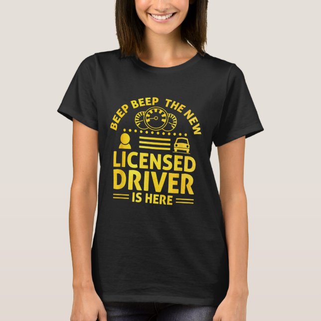 Driving License Ped New Driver Permit Driving Scho T-Shirt (Front)