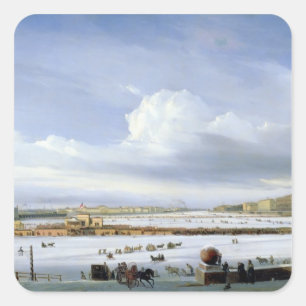 Driving on the Neva, 1854 Square Sticker