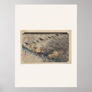 Driving Rain at Shono by Hiroshige - Poster