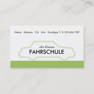 driving school business card