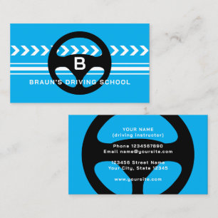 Driving school logo business card template