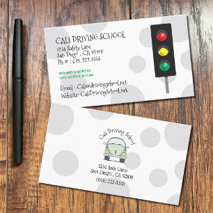 Driving School Modern Double-Sided Business Cards
