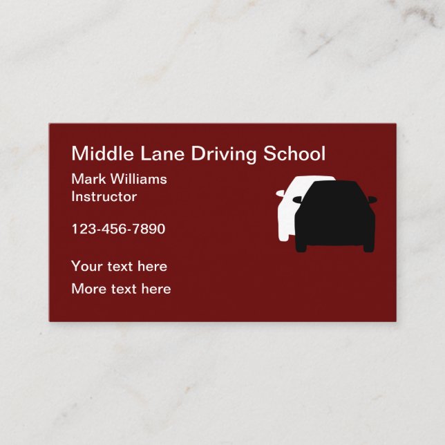 Driving School Simple Business Cards (Front)