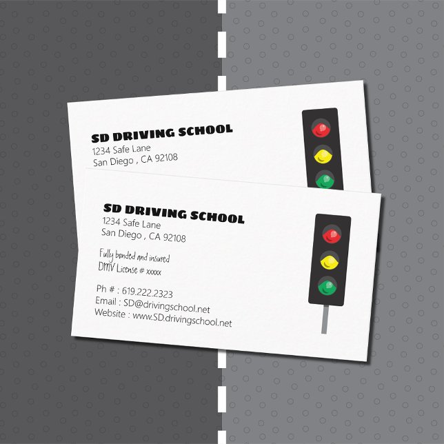 Driving School | Traffic Light Business Cards (Creator Uploaded)