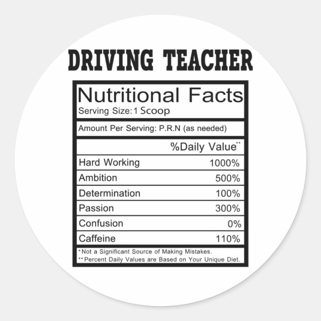 Driving Teacher Classic Round Sticker (Front)