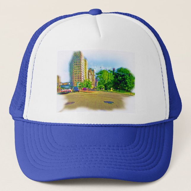 Driving Through Lincoln Avenue Trucker Hat (Front)