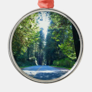 Driving Through the Forest in Crescent City Metal Tree Decoration