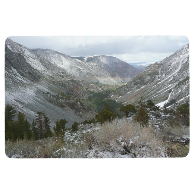 Driving Through the Snowy Sierra Nevada Mountains Floor Mat (Front)