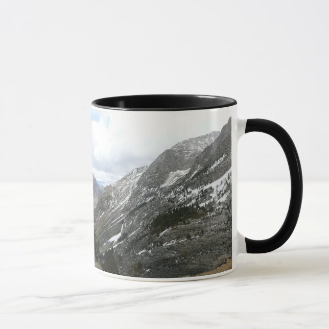 Driving Through the Snowy Sierra Nevada Mountains Mug (Right)