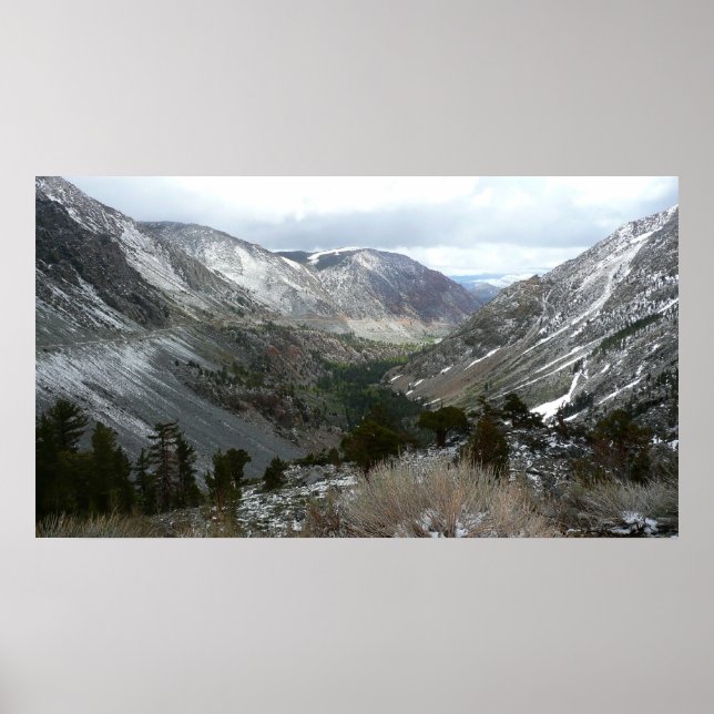 Driving Through the Snowy Sierra Nevada Mountains Poster (Front)