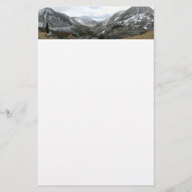 Driving Through the Snowy Sierra Nevada Mountains Stationery (Front)