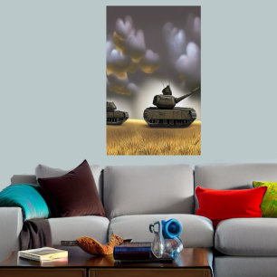 Driving to the battlefield   AI Art Poster