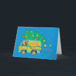 Driving While Merry Holiday Card<br><div class="desc">Spread holiday cheer with this playful holiday card featuring a vibrant design of driving merrily through the festive season. Perfect for sharing warm greetings with friends and family,  this cheerful and nostalgic card captures the joy and spirit of the holidays.</div>