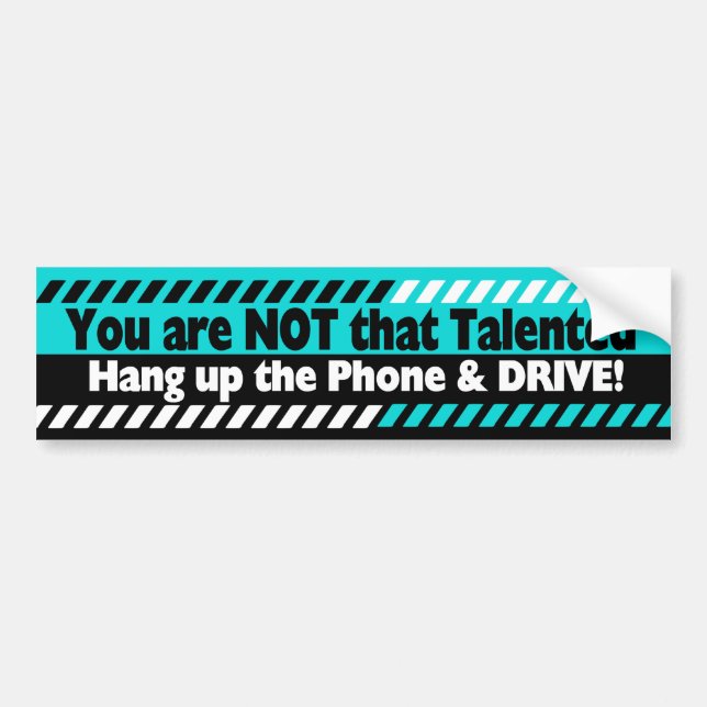 Driving with Cell Phone Bumper Sticker (Front)