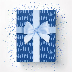 Drizzle Dot in Blue Indigo Wrapping Paper