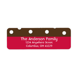 Drk Pink & Brown w Dots Return Address Labels
