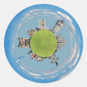 drobeta turnu severin tiny planet romania architec classic round sticker