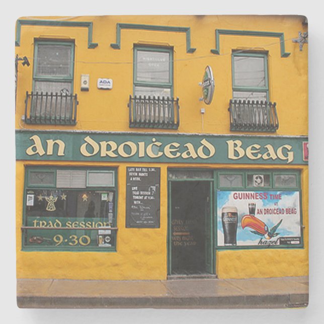 Droicead, Dingle, Irish Pub Marble Coaster. Stone Coaster (Front)
