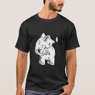 Droll Elephant and Sloth I Funny Wild Animal Motif T-Shirt
