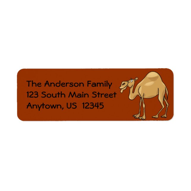 Dromedary Camel Cartoon Return Address Label (Front)