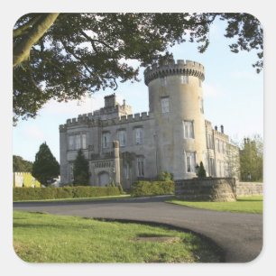 Dromoland Castle side entrance with no people Square Sticker