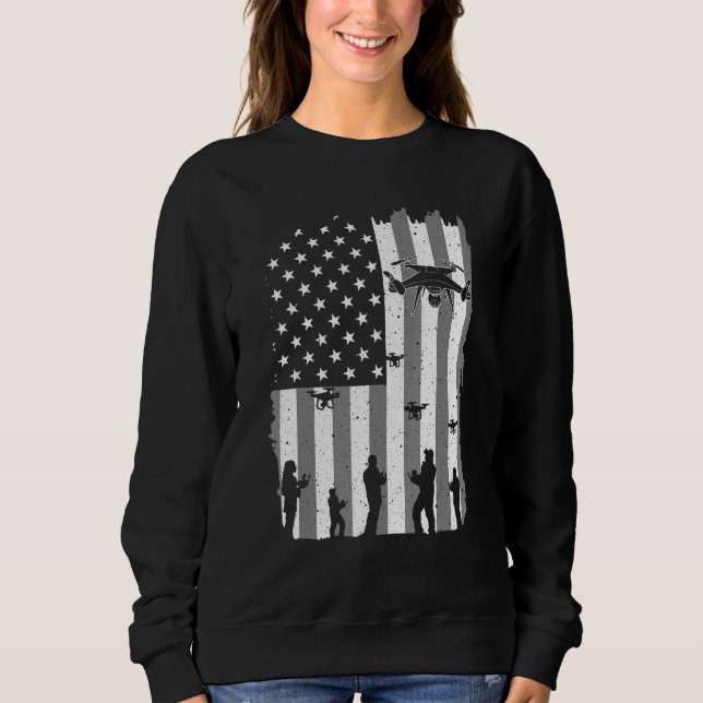 Drone Art For Men Women Drone Pilot Quadcopter Sweatshirt (Front)