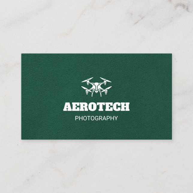 Drone Business Cards Elegant Green (Front)
