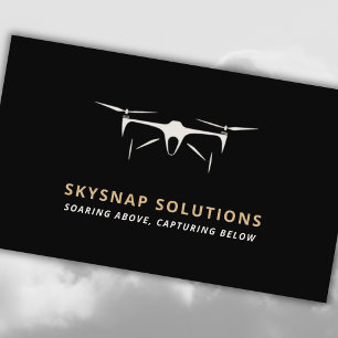 Drone Business UAV Pilot Modern Black Gold Card
