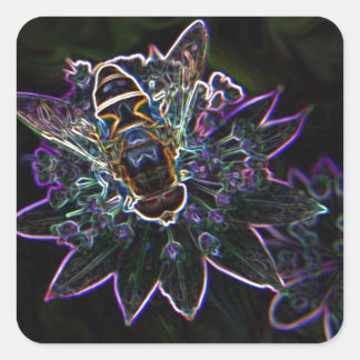 Drone Flower Glow Square Sticker