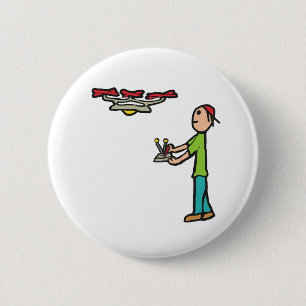Drone Flying 6 Cm Round Badge