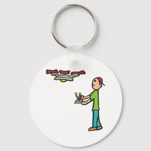 Drone Flying Key Ring