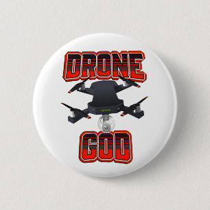 Drone God logo 6 Cm Round Badge