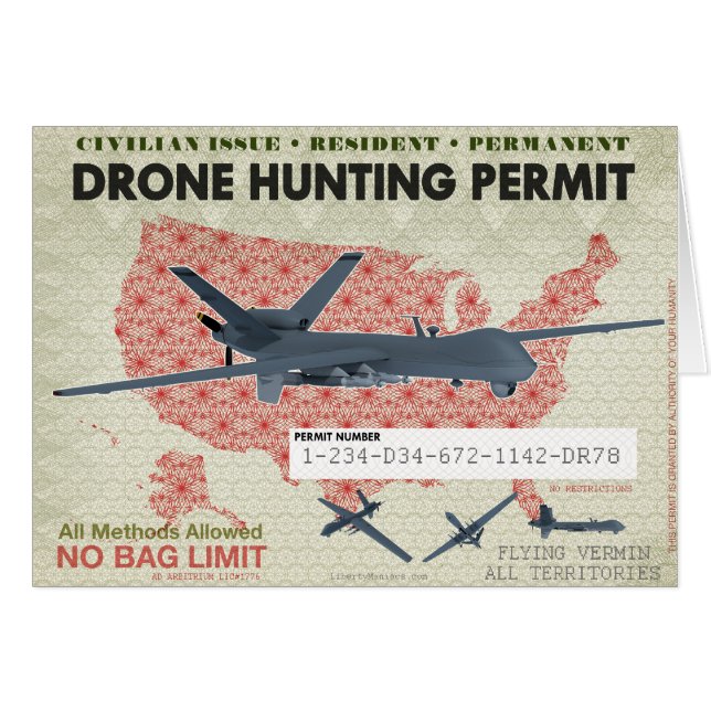Drone Hunting Permit Card (Front Horizontal)