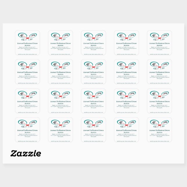 Drone Inspection and Video Service, Pilot Operator Square Sticker (Sheet)