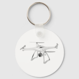 Drone on white key ring