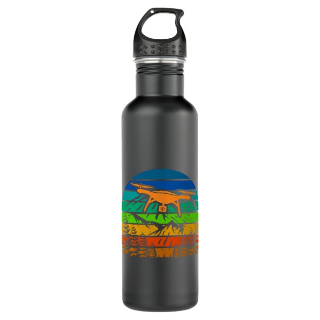 Drone Operator Clothing Retro Drone Pilot 710 Ml Water Bottle (Front)