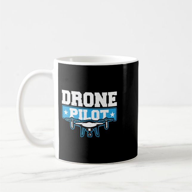 Drone Operator Funny Quadcopter Drone Pilot Coffee Mug (Left)