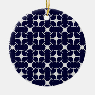Drone pattern custom background colour ceramic ornament