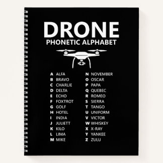 Drone Phonetic Alphabet – Black Graph Notebook