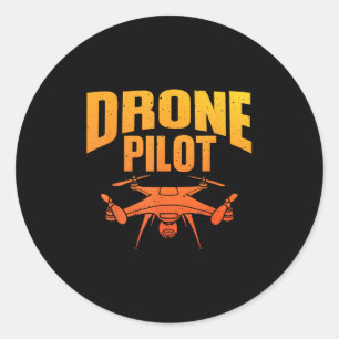 Drone Pilot Art For Men Women Drone Enthusiast Rc Classic Round Sticker
