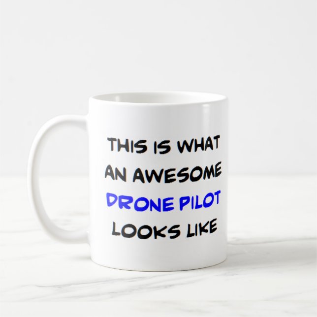 drone pilot, awesome coffee mug (Left)